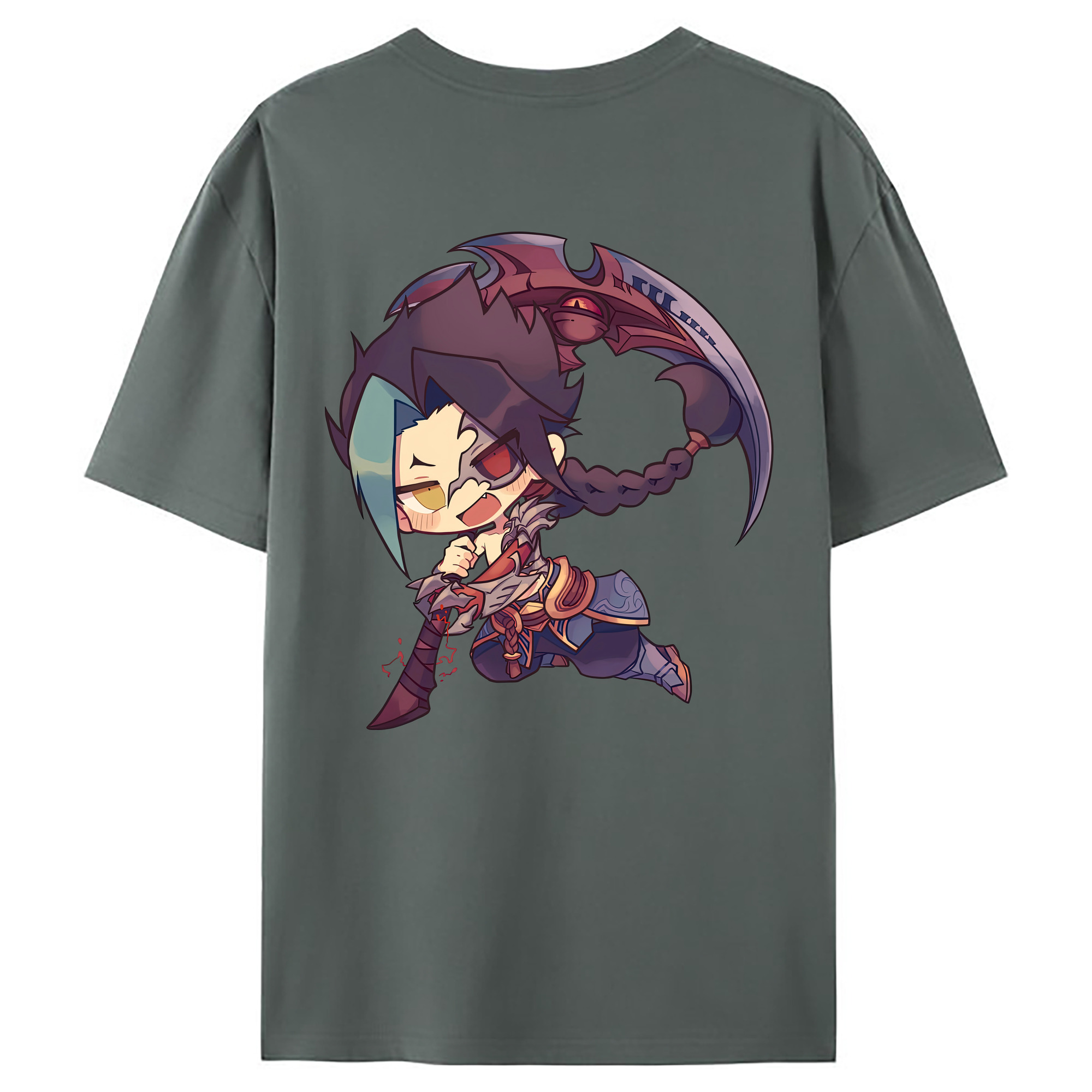 （画像用） リーグ・オブ・レジェンド League of Legends LOL 綿100％ メンズ半袖Tシャツ（バックプリント） 通気性